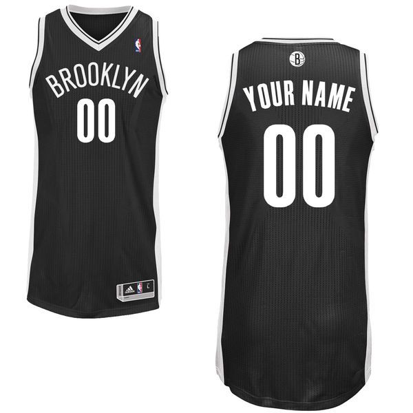 Men Brooklyn Nets Black Custom Authentic NBA Jersey